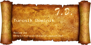 Turcsik Dominik névjegykártya